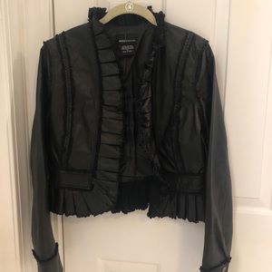 Woman’s Black Leather Jacket by Moda International. size Medium